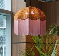 Lustre suspendu de luxe bohème en rotin E26 à hauteur réglable, économe en énergie, pour la décoration intérieure