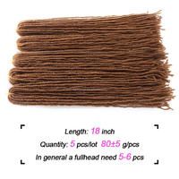 Extensions de Cheveux Synthétiques Sister Loc Tressées au Crochet de 18 Pouces Ombre Naturelle Douces Dreadlocks Sisterlocks Sister Loc