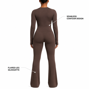 Conjunto Deportivo Charlo para Mujer, Leggings Ajustados de Manga Larga, Ropa Deportiva Suave y Sin Costuras, Venta al Por Mayor, Personalización OEM - Product Image 3