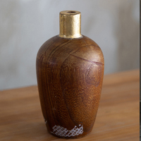 Vase en bois minimaliste nordique, ornements, bouteille à fleurs séchées, cadeaux d'art créatifs, salon, meuble TV, bureau, décorations pour la maison