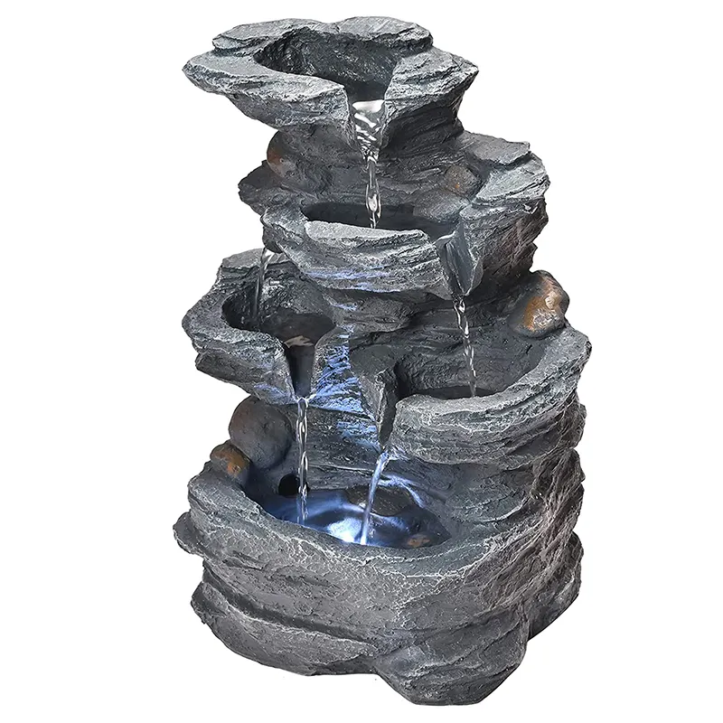 Großhandel Home Office Dekor Desktop Entspannung Wasser brunnen Indoor Stacked Rocks Wasserfall Tabletop Wasser brunnen