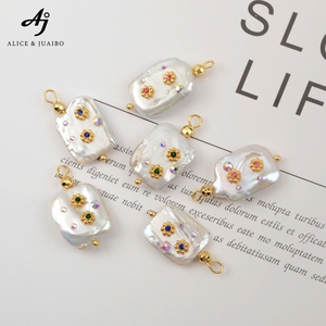 WX1276 — collier avec <span class=keywords><strong>pendentif</strong></span> en or 18K, <span class=keywords><strong>perle</strong></span> <span class=keywords><strong>baroque</strong></span> naturelle, pour femmes, à la mode, 2019 - Product Image 2