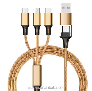 Fabriek Oem/Odm 2.8a 2 In 3 Multi Nylon Meerdere Opladen Data Kabel Snelle Usb Oplader Kabel Voor Iphone Voor Samsung - Product Image 5