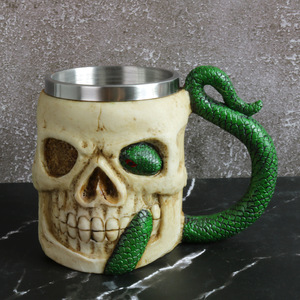 Mug à vin Viper en gros, tasse en résine avec doublure en acier inoxydable, vaisselle personnalisée, tasse à café, mug à bière médiéval viking <span class=keywords><strong>serpent</strong></span> - Product Image 5