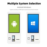 Kiosque tactile de 21.5 pouces en libre-service interactif avec terminaux de paiement par carte d'imprimante de scanner de point de vente Kiosque de commande automatique pour la restauration rapide