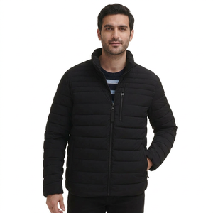 Chaqueta Acolchada Negra de Lujo de Alta Calidad para Hombre, Diseño OEM ODM, Tela de Lona, Cuello Redondo, Cierre de Cremallera, Nueva Colección 2026 - Product Image 1