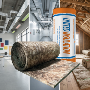 Rollo de Lana de Vidrio Ecológico, Libre de Formaldehído, Insonorizante, 12 kg, 150 mm, Material de Construcción, Manta de Lana de Vidrio - Product Image 1