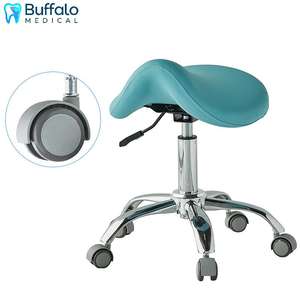 Taburete Médico para Hospital, Laboratorio, Doctor, Dentista con Ruedas Manuales <span class=keywords><strong>de</strong></span> Cuero Tipo Patín - Product Image 1