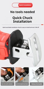 Sierra Recíproca Portátil con Batería de Litio Recargable de Gran Capacidad, Hoja de 22 mm de Diámetro, 1200 mm, GX-LRS03 - Product Image 5