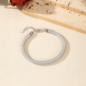 Pulsera de tenis ajustable de plata S925 con pavé completo, pulsera de cadena cúbica brillante, joyería elegante para uso diario y fiestas - Product Image 4