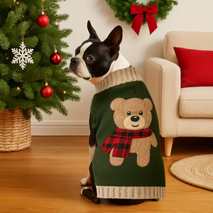 Suéter Bordado para Mascotas con Diseño de Oso, Ropa Cálida de Invierno para Perros Pequeños y Medianos, Apto para Schnauzers y Bichón Frisé. - Product Image 4