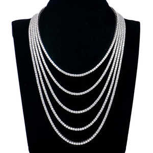 Xingyue Custom High Quality Men's Women's Jewelry 3mm 16-24inch S925 Silver Rhodium Plated Iced Tennis Chain <b>Moissanite</b> <b>Necklace</b> - Product Image 1