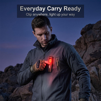 Lampe torche EDC GT9 Pro 3-en-1 à double interrupteur, 800LM LED UV Laser Rouge, Rechargeable USB, Ultra Mince, pour Inspection et Urgences