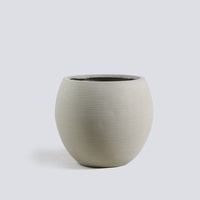Pots à fleurs en béton modernes pour l'extérieur, jardinières de jardin au design minimaliste, style circulaire gris pour plantes vertes