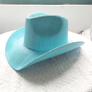 Sombrero vaquero de paja de papel personalizado para hombre, sombrero de paja duro de ala moldeable, sombrero de paja vaquero occidental ancho de Texas para hombre - Product Image 4