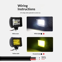 Projecteur LED transfrontalier 20 LED de 4 pouces pour véhicule tout-terrain, éclairage de travail externe, éclairage d'entretien moto, projecteur modifié