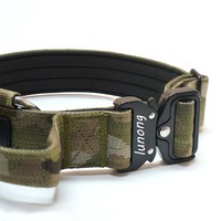 Collar de Perro Lunong de Lujo, Personalizado, con Diseño de Camuflaje, Placa Metálica, Material de Nailon, Opciones de Color, para Entrenamiento de Mascotas de Alta Resistencia