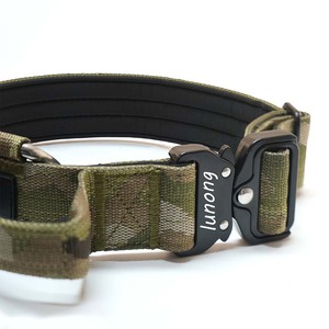 Lunong Luxury Custom Camouflage <b>Dog</b> <b>Collar</b> Tactical Design Metal Plate Nylon Material Color Options for Heavy Duty Pet Training - Product Image 4