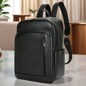 Tas punggung Laptop pria, ransel kulit sapi asli lapisan atas ritsleting tahan air kasual kapasitas besar modis - Product Image 2