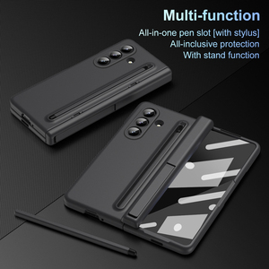 เคส CHAOYIDIAN สำหรับ Samsung Galaxy <span class=keywords><strong>Z</strong></span> Fold 7  วัสดุหนัง ป้องกันบานพับ พร้อมขาตั้ง+ฟิล์มกันรอยหน้าจอ ปากกาสไตลัส เคสแบบพับได้ - Product Image 5