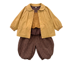 Conjunto de Ropa para Niña Estilo Coreano, Estilo Retro de Algodón Mezclado, Conjunto de Tres Piezas, Conjuntos de Ropa Infantil con Estilo Occidental - Product Image 1