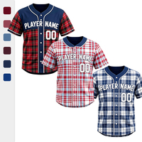 Uniforme d'équipe de baseball personnalisé en tissu écossais brodé avec nom, numéro et logo – Maillot de baseball sur mesure pour les supporters le jour du match