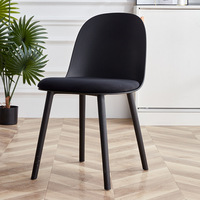 Chaise en plastique grise sans accoudoirs, rembourrée, minimaliste et de haute qualité, pour salle à manger, restaurant, mobilier