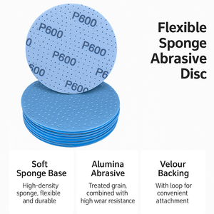 33544 Disques abrasifs flexibles en mousse 6 pouces, blocs de ponçage, éponge de ponçage bleue, grain 3000 4000 5000, éponge de ponçage humide pour automobile - Product Image 2
