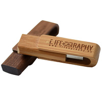 Unidad Flash USB 2.0 de Madera Beckon de 64 GB con Logotipo Personalizado Grabado, Pendrive de Madera para Regalos Estudiantiles y Regalos de Agradecimiento para Profesores
