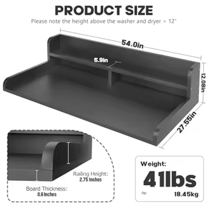 Mặt bàn máy giặt sấy 2 tầng có thanh chắn và đệm chống trượt, tấm phủ máy giặt và máy sấy - Product Image 4
