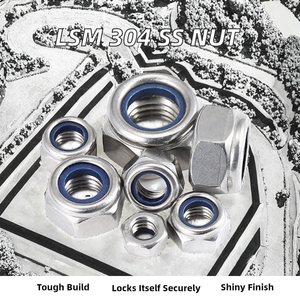น็อตเกลียวละเอียดแบบล็อคตัวเอง DIN985 ขัดเงา ทำจากเหล็กกล้าไร้สนิม 316 ป้องกันการหลุด ขนาดเมตริก - Product Image 2