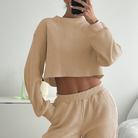 Usine de vente en gros de survêtements pour femmes automne survêtement décontracté solide entraînement fitness ensemble de survêtement d'entraînement combinaisons de gymnastique