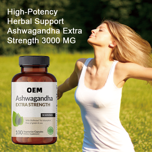 Capsules d'extrait <span class=keywords><strong>de</strong></span> racine d'Ashwagandha OEM 3000mg Bio Végétalien Sans OGM pour Adultes Soulagement du Stress Soutien au Sommeil Boost d'Énergie Immunité - Product Image 4