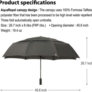 Wholesale Modern Manual Metal New Design 2 Folding <b>Umbrella</b> <b>Windproof</b> Portable Custom Logo Printing with Carabiner Handle - Product Image 6