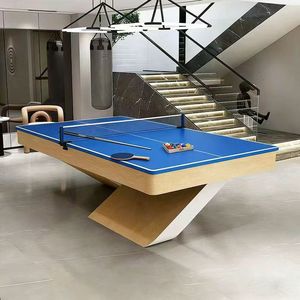 <span class=keywords><strong>Table</strong></span> <span class=keywords><strong>de</strong></span> billard <span class=keywords><strong>de</strong></span> luxe 3-en-1 (billard/<span class=keywords><strong>ping</strong></span>-<span class=keywords><strong>pong</strong></span>/<span class=keywords><strong>table</strong></span> à manger) avec plateau en ardoise à pieds croisés, idéale pour villa, feutre <span class=keywords><strong>de</strong></span> laine - Product Image 2