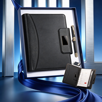 Ensemble cadeau de carnet portable en cuir élégant de conception personnalisée avec stylo et clé USB 32 Go pour les rassemblements professionnels