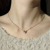 Elegante 925 Sterling Silber 18K Vergoldete Halo Saphirblau Rubinrot Smaragdgrün Zirkon CZ Pavé Zirkon Halskette für Damen