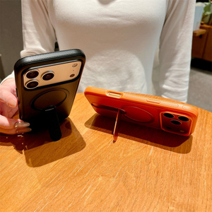 เคสโทรศัพท์แบบกันกระแทก รุ่น Fashion Bumper Matte Magnetic Strip พร้อมขาตั้งแม่เหล็ก สำหรับ iPhone 17 16 15 Pro Max  วัสดุโลหะและ PC ฝ้า ป้องกันการกระแทก - Product Image 6