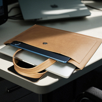 Sacoche Porte-Documents Portable en Cuir PU Imperméable avec Support pour Logo d'Entreprise Personnalisé
