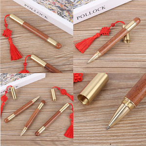 Sandalwood Artifact Red Wood Brass Signature Student Stress Relief Office <b>White</b>-collar Essential Advertising <b>Pen</b> - Product Image 3