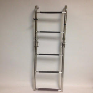 Isure 해양 보트 접이식 스테인레스 스틸 5 단계 사다리 W 고무 그립 2 + 3 단계 - Product Image 2