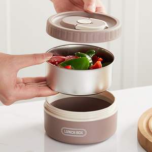 Boîte à lunch portable personnalisée en acier inoxydable 304 pour enfants, accessoire de cuisine, boîte à lunch thermique, thermos rond pour aliments, boîte bento avec sac - Product Image 3