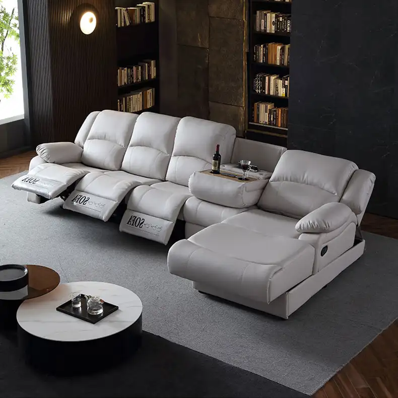 Conjunto de sofás reclinables modernos en forma de l, cubierta de sofá ajustable para salón, sala de estar y casa