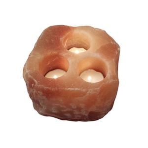 Himalayan Natural Shape Three Whole Salt Tea Light Three Whole Salt <b>Candle</b> Holder With <b>Packing</b>-Sian Enterprises - Product Image 1
