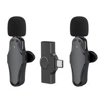 K10 Microphone sans fil 2.4G BT5.2 Microphone à Clip 30M 10 heures en utilisant le Microphone sans fil