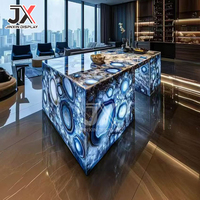 Comptoir de réception en résine transparente, design moderne et luxueux, avec éclairage LED, pour table de bar, restaurant, hôtel, bureau, boutique