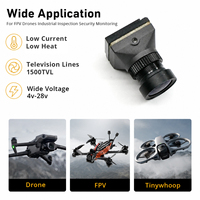 Caméra FPV 1500TVL NTSC/PAL 9,5g CVBS 125 FOV Vision Nocturne à Lumière Noire pour Accessoires de Drone Vision Nocturne Personnalisable