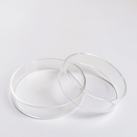 Boîtes de Pétri en verre borosilicate à parois épaisses de 60-180 mm pour laboratoire, fond plat rond, pour culture de tissus
