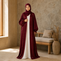 Abaya de Dubaï, robe islamique arabe turque, tissu léger et brillant, abaya ouverte modeste, vente en gros, kimono pour femmes musulmanes