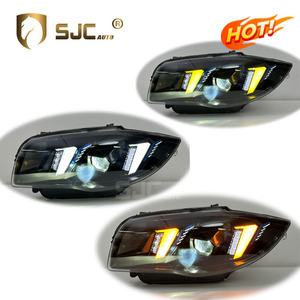 Sjc कार एक्सेसरीज बीएमडब्ल्यू <span class=keywords><strong>1</strong></span> श्रृंखला e87 e82 पीले सफेद दोहरी रंग की द्रवी सांप आंखों की शैली हेडलाइट फ्रंट लैंप - Product Image 1